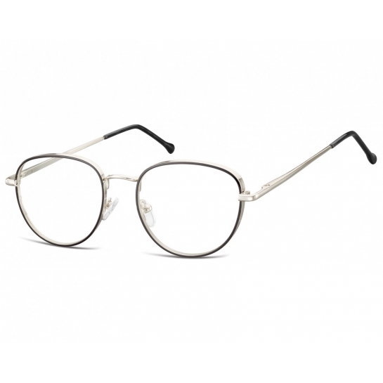 Owalne Okulary oprawki optyczne 918E czarno-srebrne